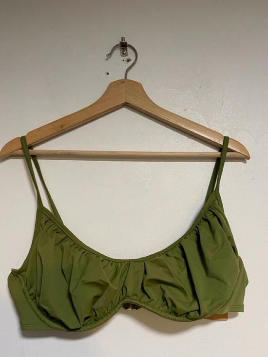 Shade & Shore Olive Green Bikini Top XL (16) Adjustable Strap Swim Top NWT - Picture 12 of 13